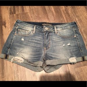 Express Distressed Denim Shorts